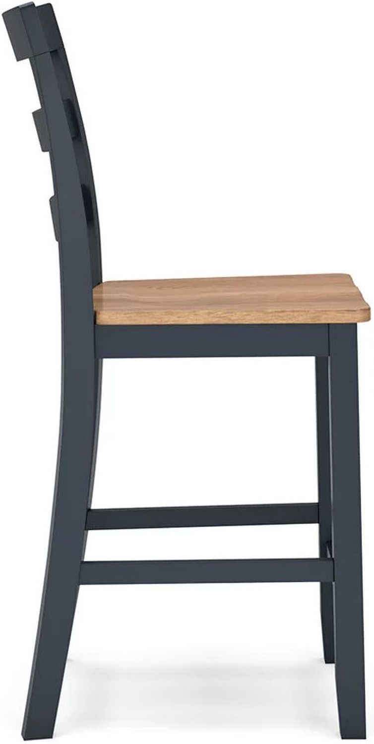 Gesthaven Counter Height Barstool Set of 2 In Natural and Blue D399124