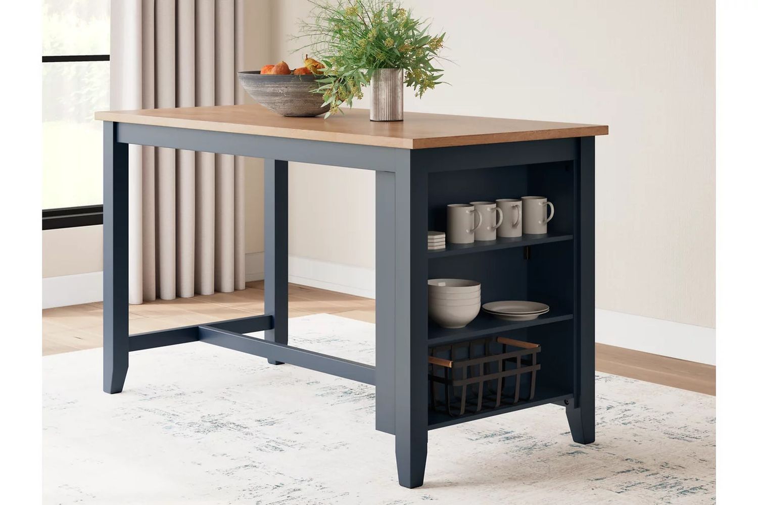 Gesthaven Counter Height Dining Table In Natural and Blue D39913