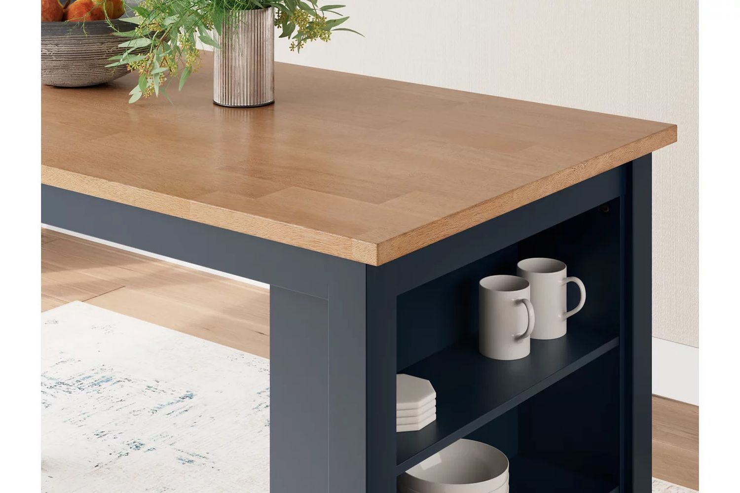 Gesthaven Counter Height Dining Table In Natural and Blue D39913