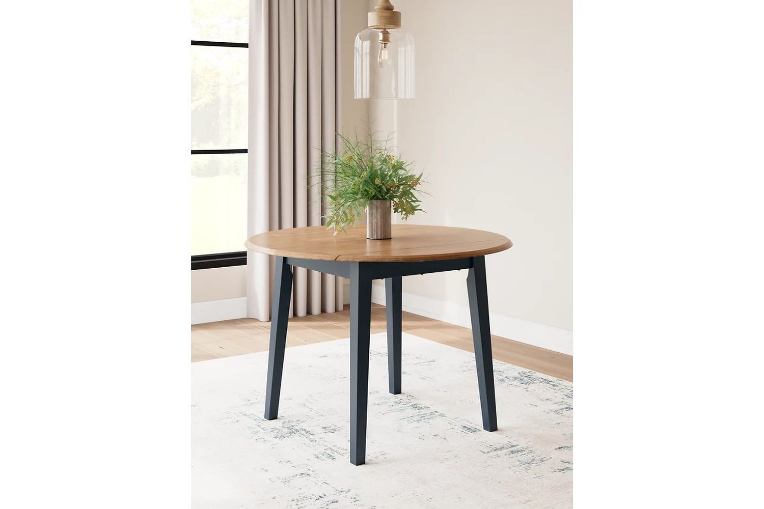 Gesthaven Dining Drop Leaf Table In Natural and Blue D39915