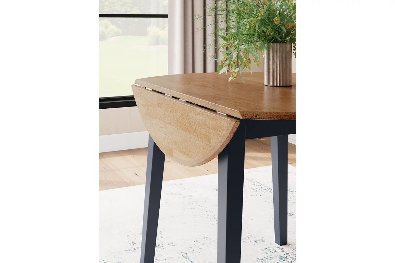 Gesthaven Dining Drop Leaf Table In Natural and Blue D39915