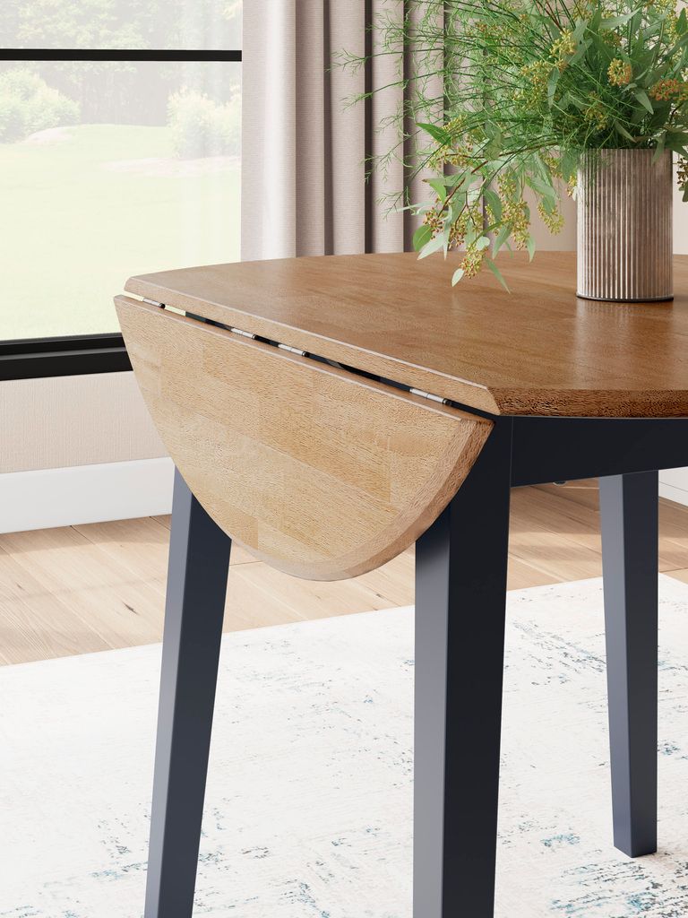 Gesthaven Dining Drop Leaf Table In Natural and Blue D39915