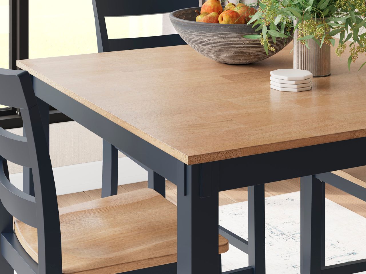 Gesthaven 5-Piece Dining Room Set In Natural and Blue D399223