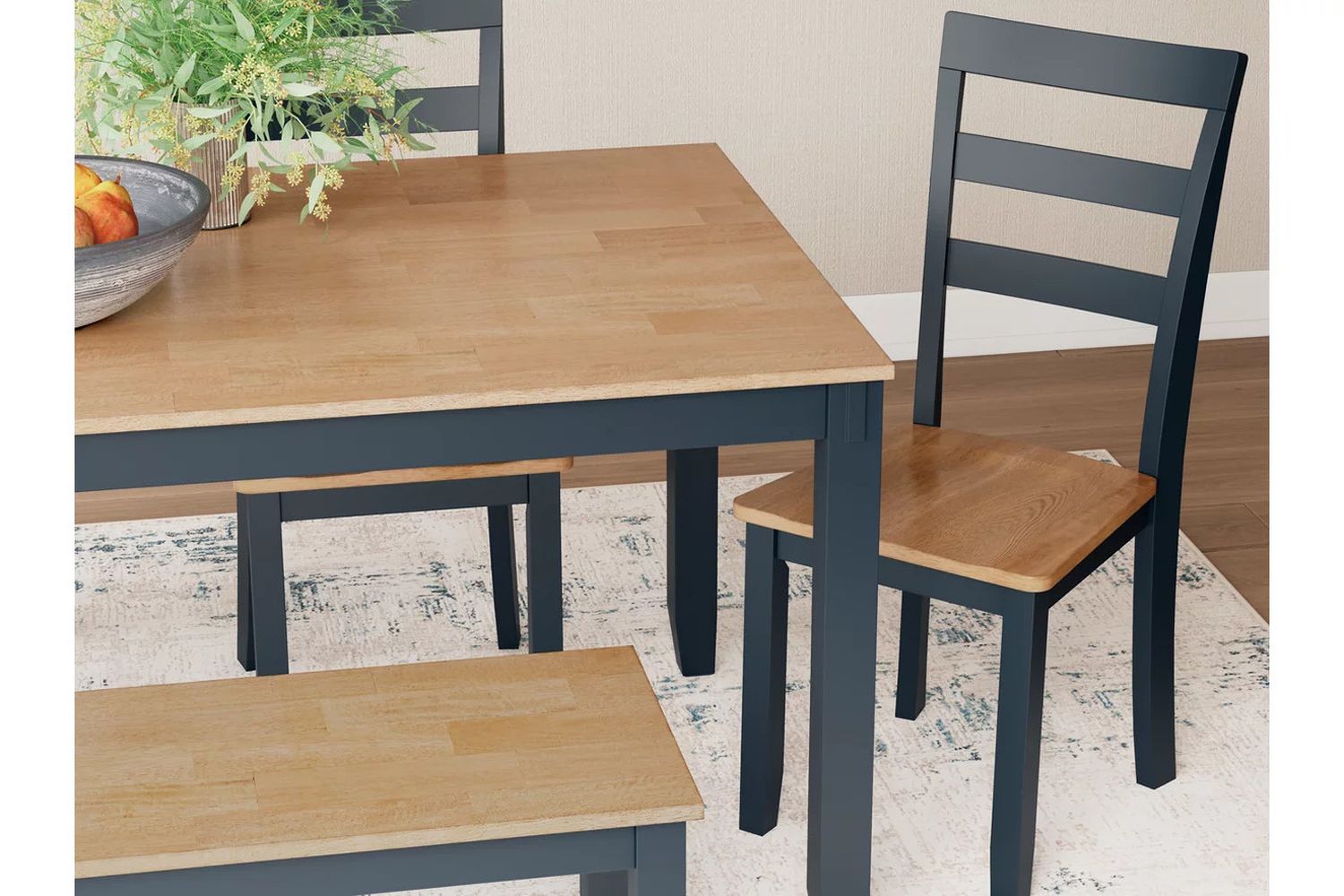 Gesthaven 6-Piece Dining Room Set In Natural and Blue D399325