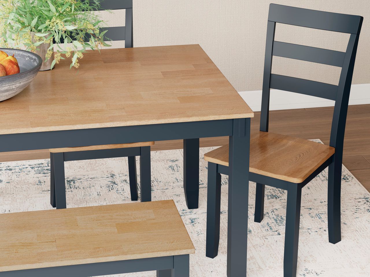 Gesthaven 6-Piece Dining Room Set In Natural and Blue D399325