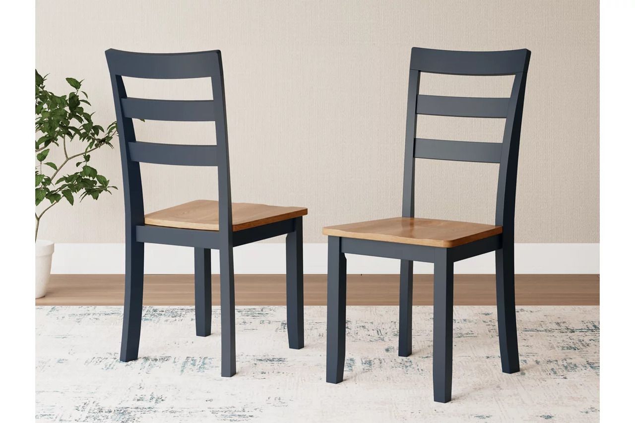 Gesthaven Dining Room Set In Natural and Blue D399D1