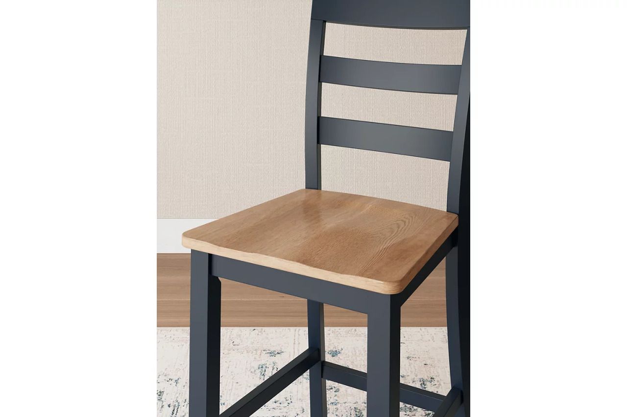 Gesthaven Counter Height Dining Room Set In Natural and Blue D399D2