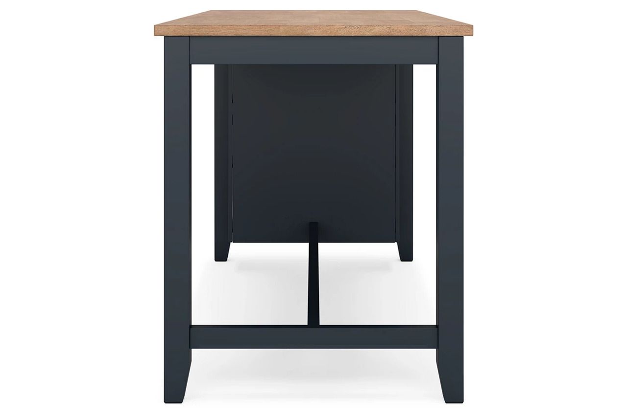 Gesthaven Counter Height Dining Room Set In Natural and Blue D399D2