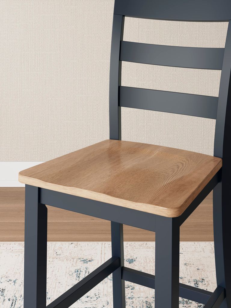 Gesthaven Counter Height Dining Room Set In Natural and Blue D399D2