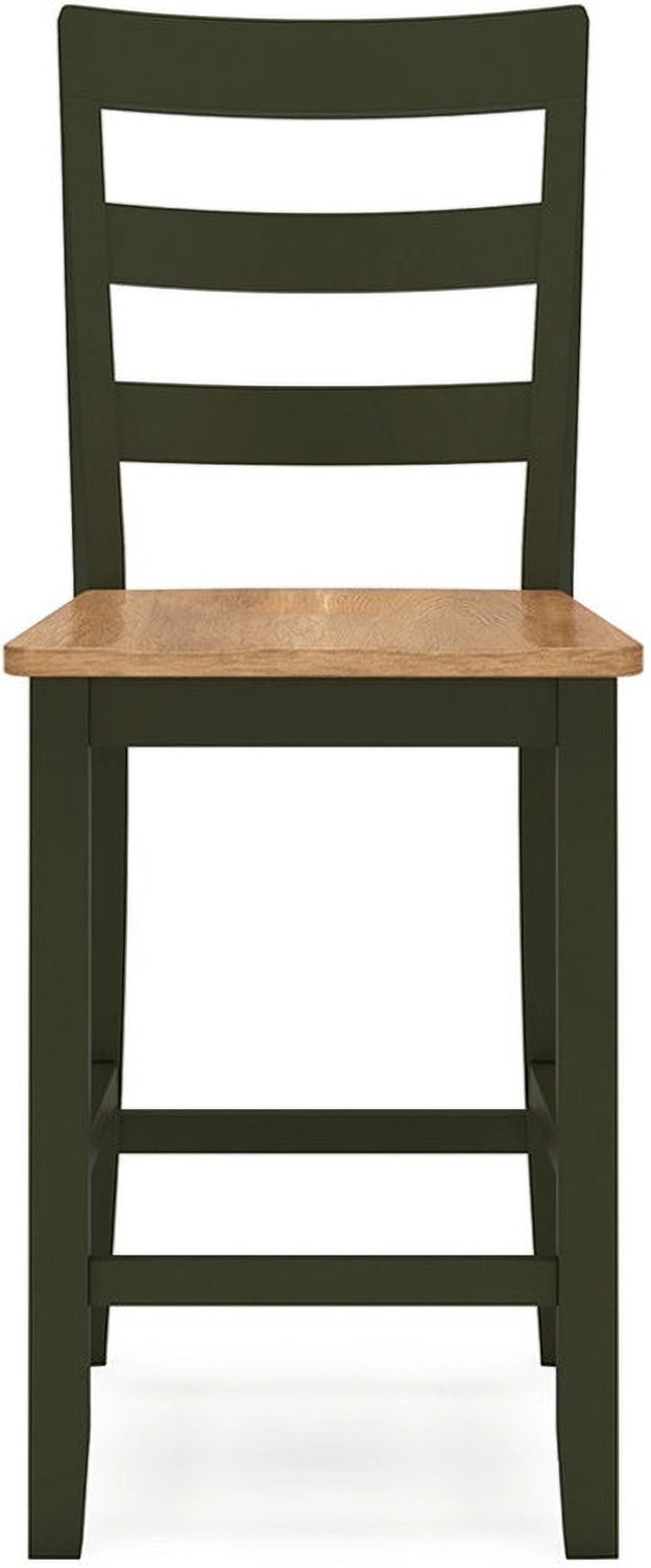 Gesthaven Counter Height Barstool Set of 2 In Natural and Green D401124