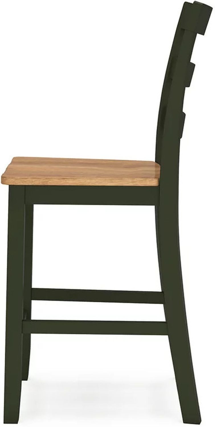 Gesthaven Counter Height Barstool Set of 2 In Natural and Green D401124
