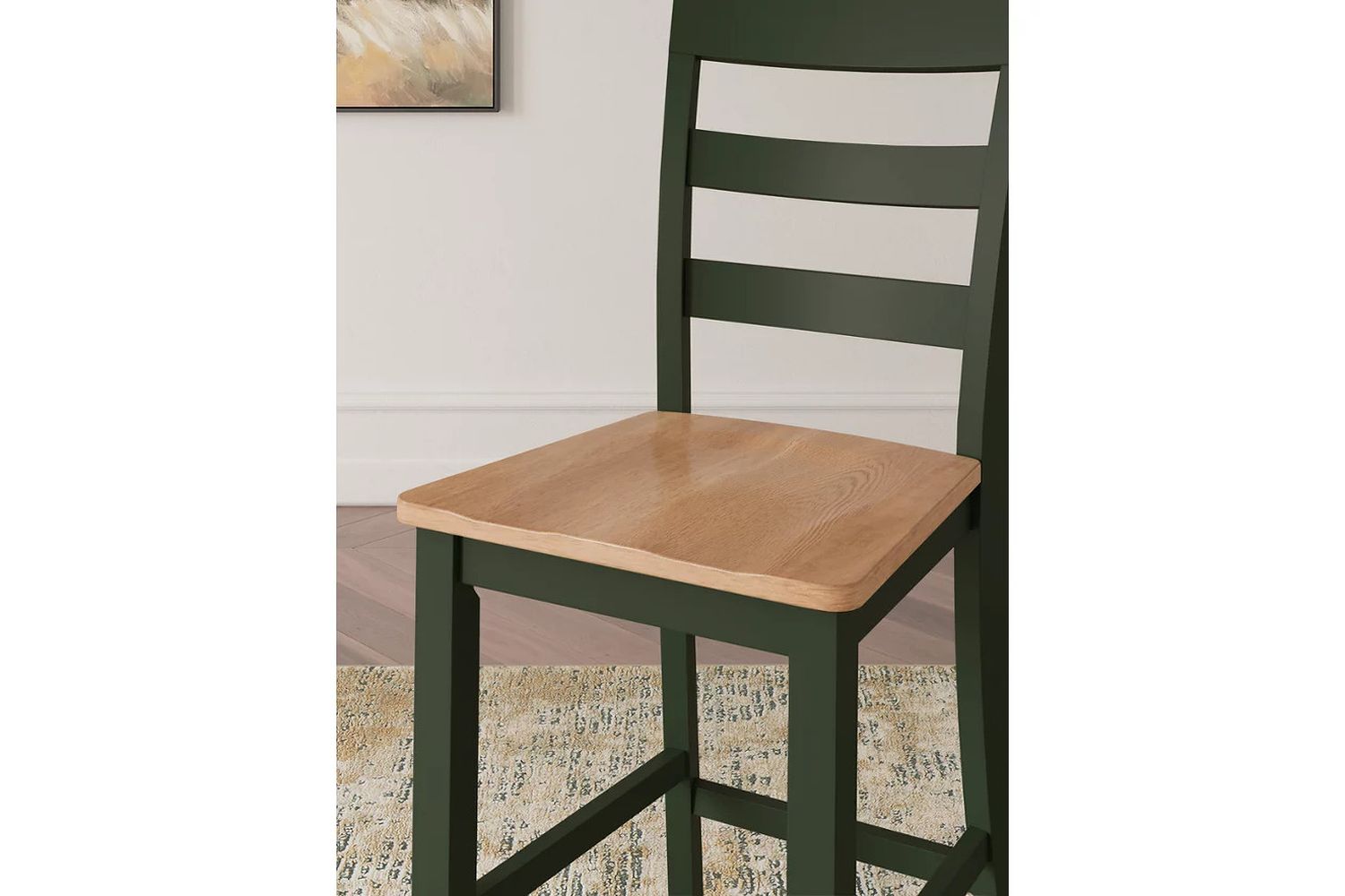 Gesthaven Counter Height Barstool Set of 2 In Natural and Green D401124