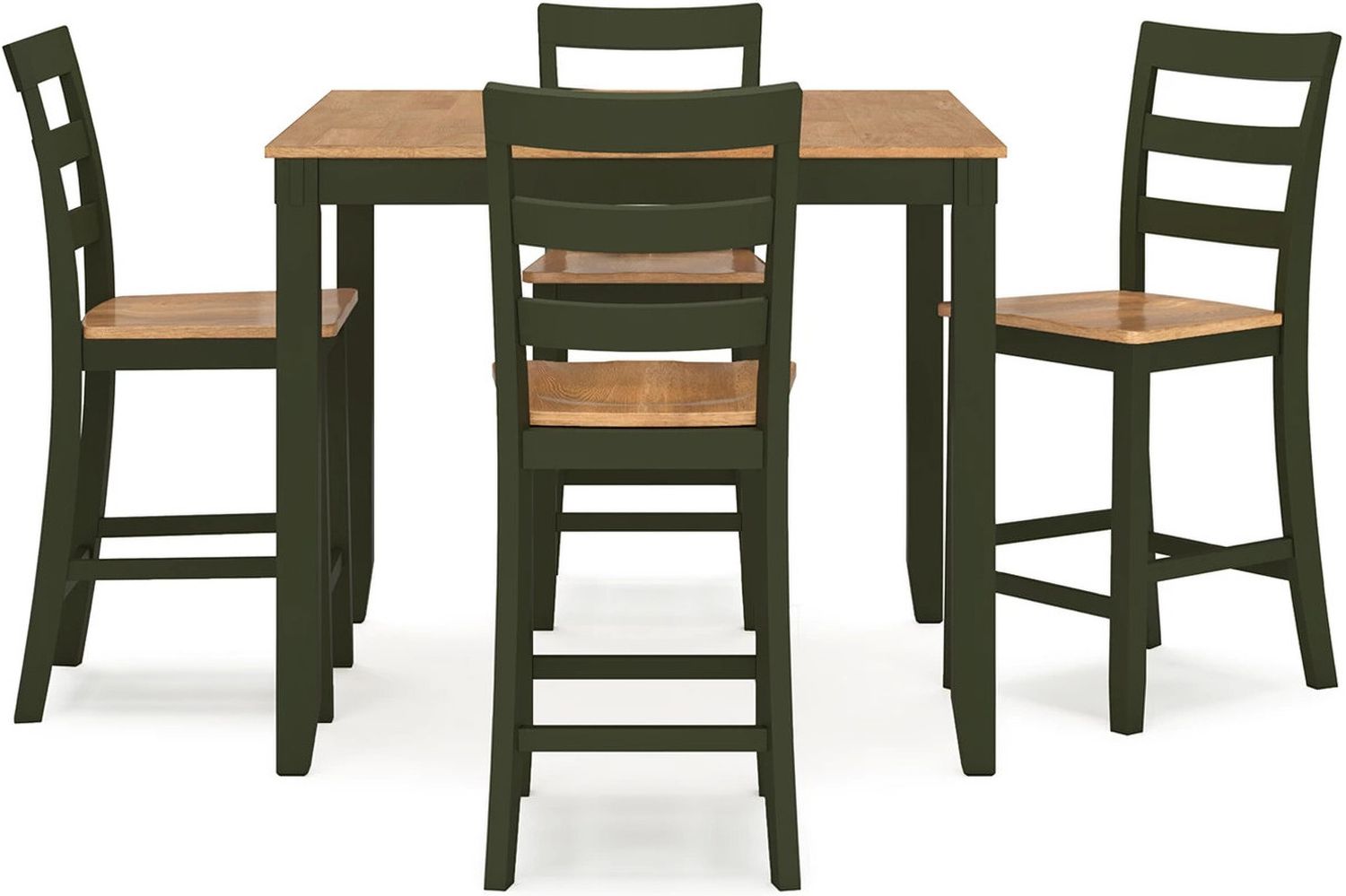 Gesthaven 5-Piece Dining Room Set In Natural and Green D401223