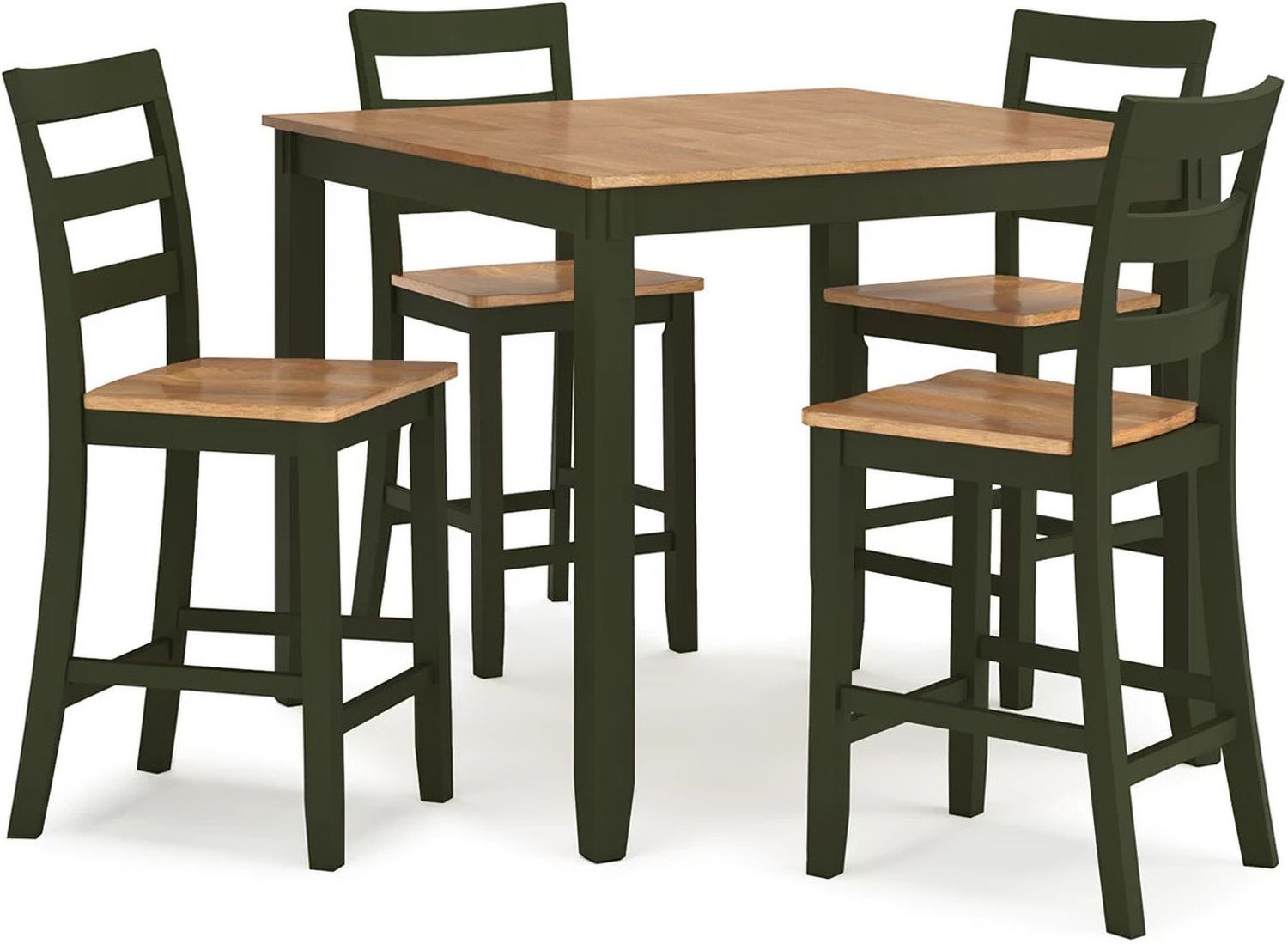 Gesthaven 5-Piece Dining Room Set In Natural and Green D401223