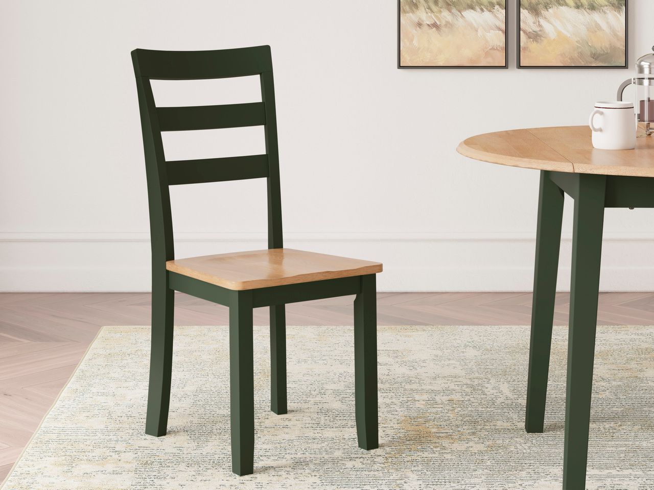 Gesthaven Dining Room Set In Natural and Green D401D1