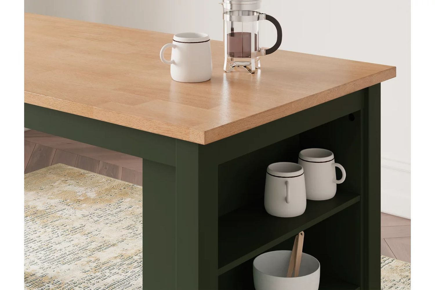 Gesthaven Counter Height Dining Room Set In Natural and Green D401D2