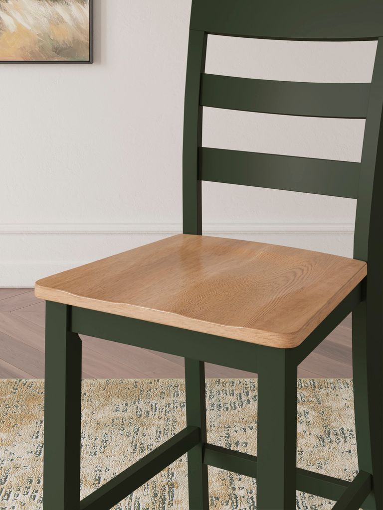 Gesthaven Counter Height Dining Room Set In Natural and Green D401D2