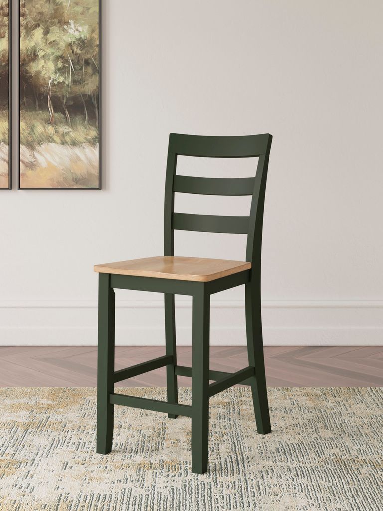 Gesthaven Counter Height Dining Room Set In Natural and Green D401D2