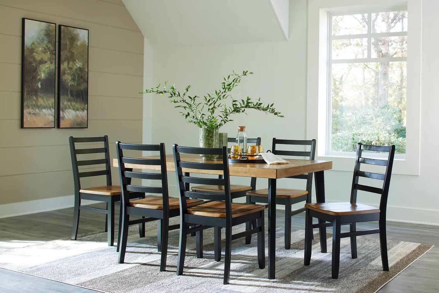 Blondon 7 Piece Dining Room Set In Brown and Black D413425