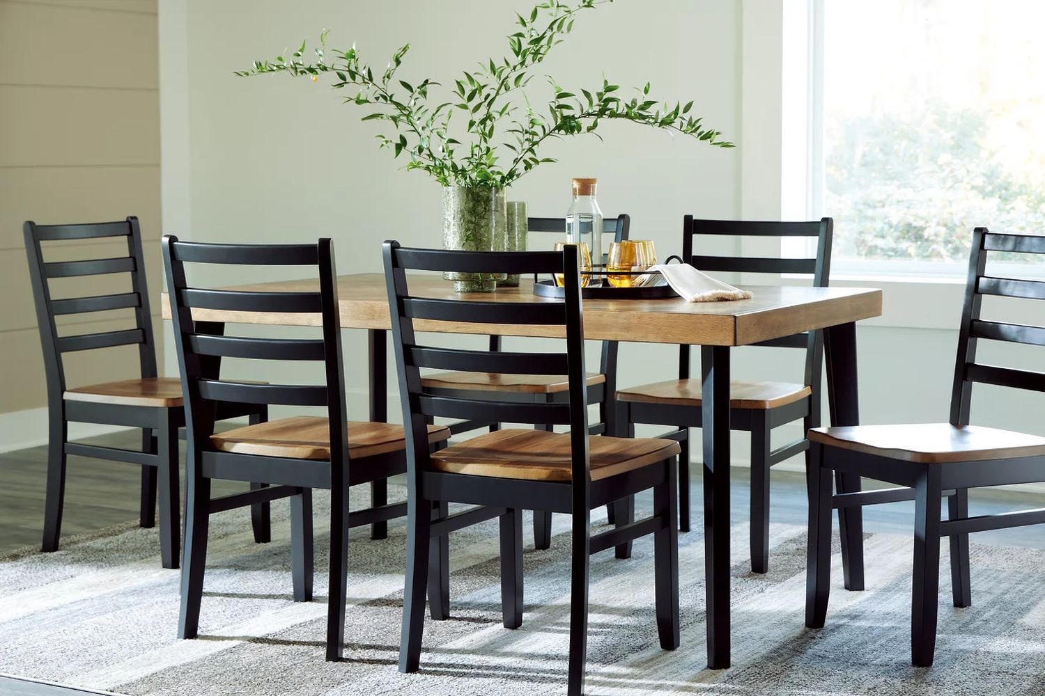 Blondon 7 Piece Dining Room Set In Brown and Black D413425