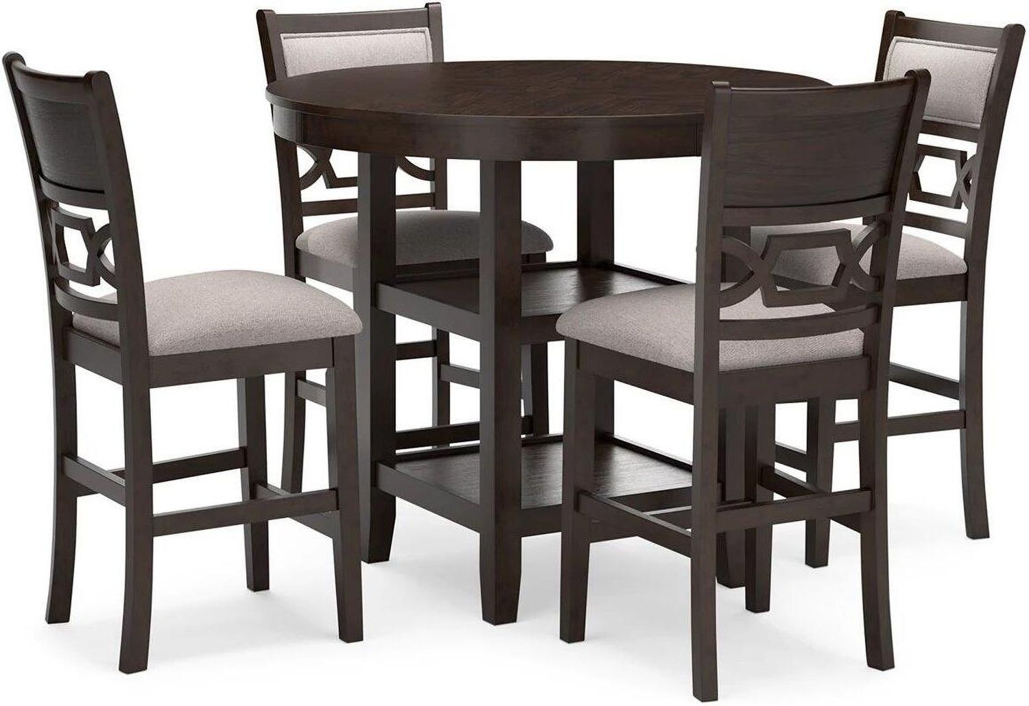 Langwest Counter Height Dining Table and 4 Barstools In Brown D422223