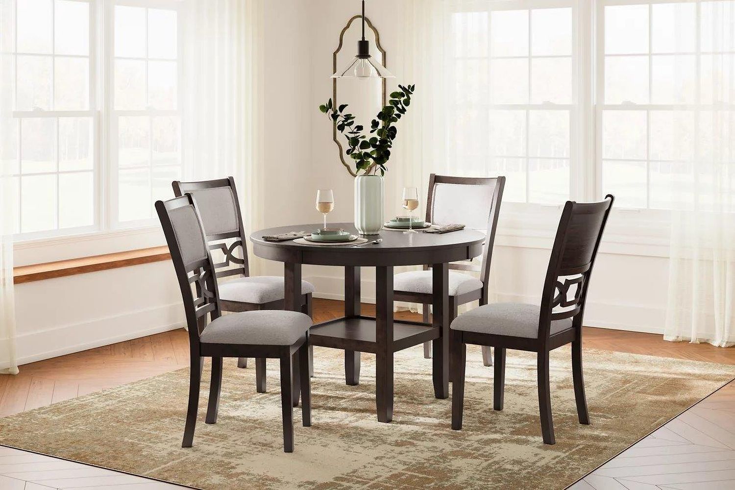 Langwest Dining Table and 4 Chairs In Brown D422225