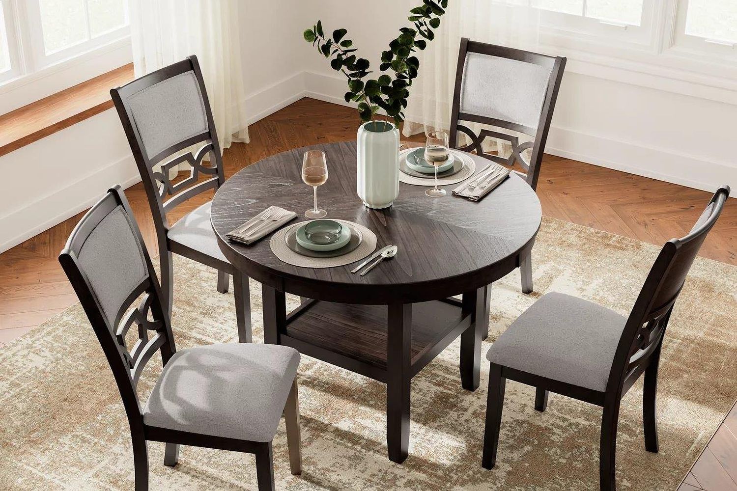 Langwest Dining Table and 4 Chairs In Brown D422225
