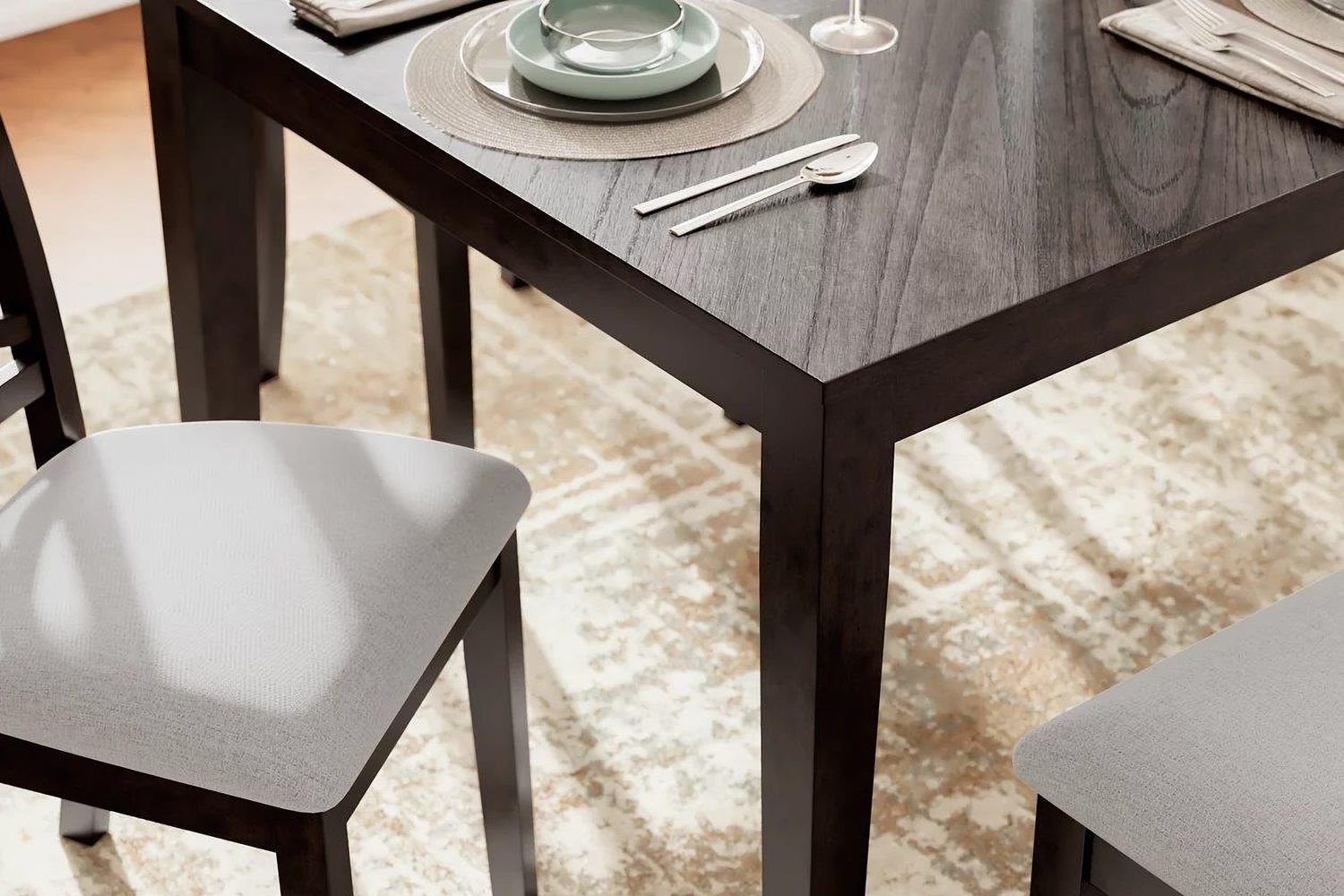 Langwest Dining Table and 4 Chairs and Bench In Brown D422325