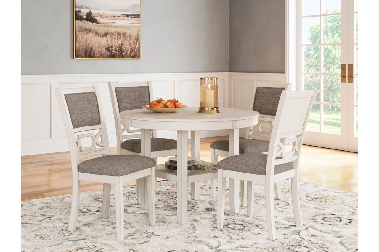 Erinberg Dining Table and 4 Chairs Set of 5 In Antique White D423225