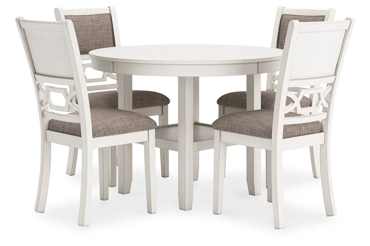 Erinberg Dining Table and 4 Chairs Set of 5 In Antique White D423225