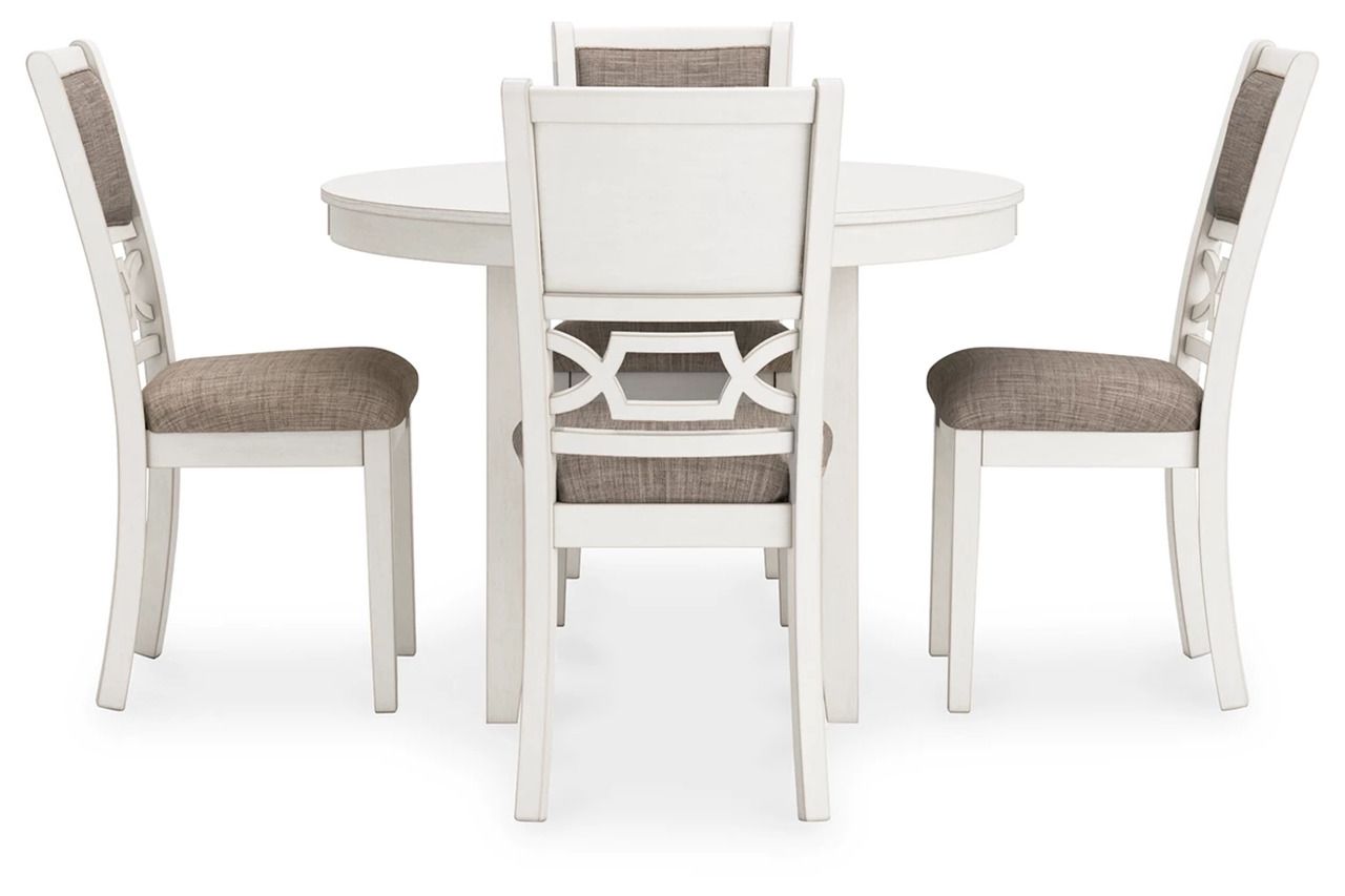 Erinberg Dining Table and 4 Chairs Set of 5 In Antique White D423225