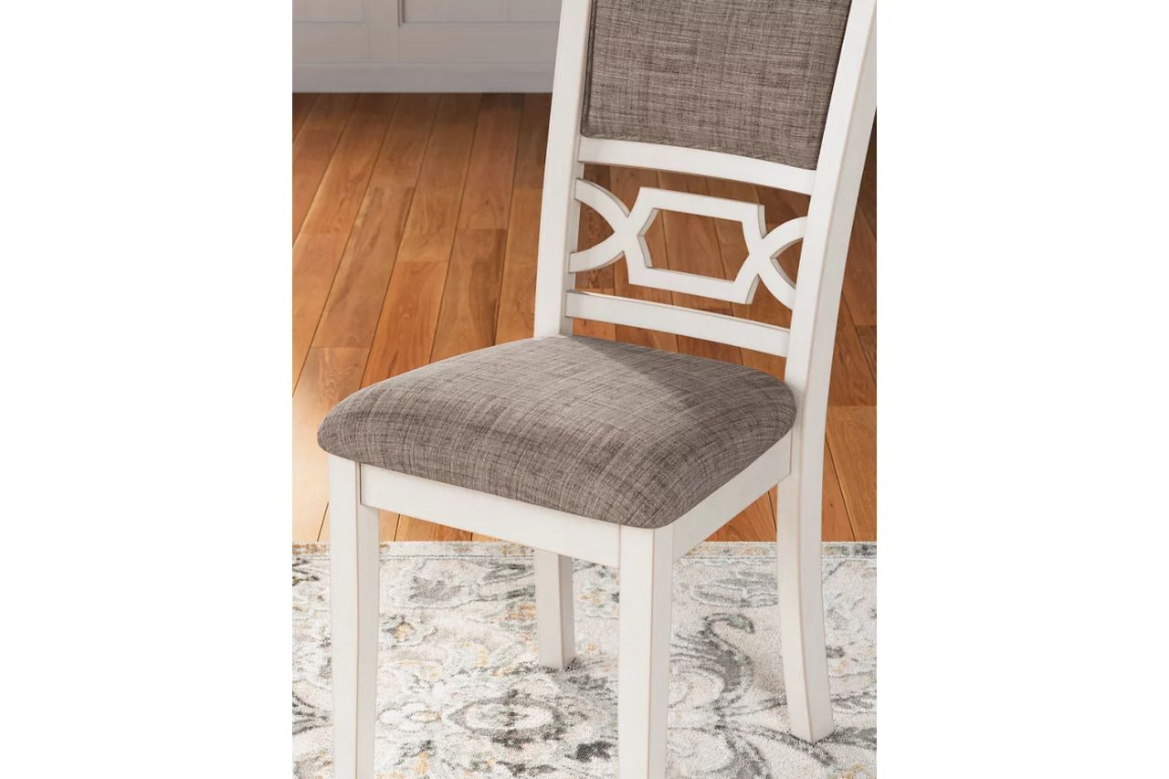 Erinberg Dining Table and 4 Chairs and Bench Set of 6 In Antique White D423325