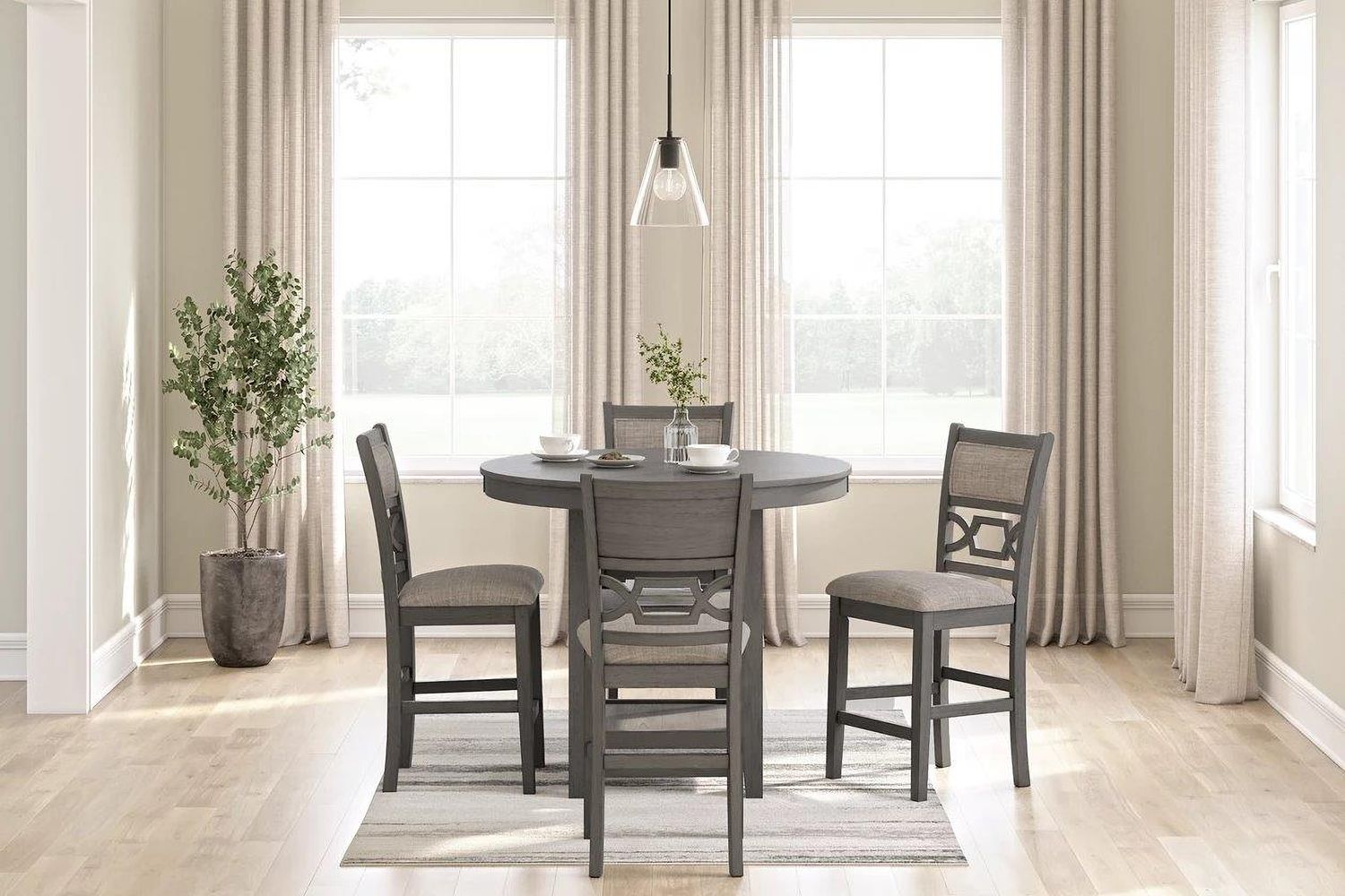 Wrenning Counter Height Dining Table and 4 Barstools In Gray D425223
