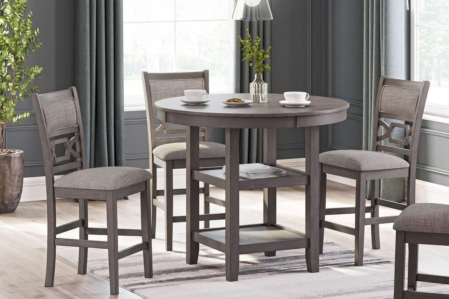 Wrenning Counter Height Dining Table and 4 Barstools In Gray D425223