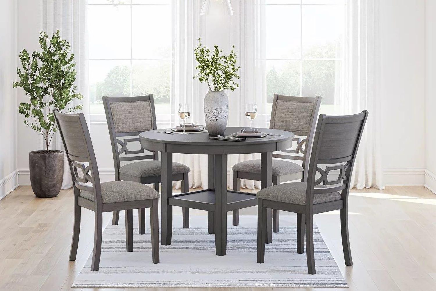 Wrenning Dining Table and 4 Chairs In Gray D425225
