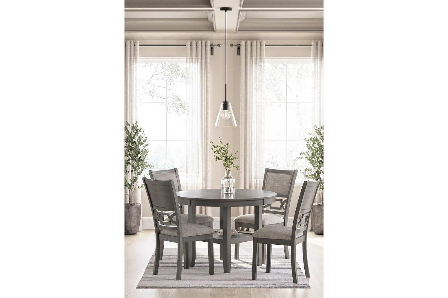 Wrenning Dining Table and 4 Chairs In Gray D425225