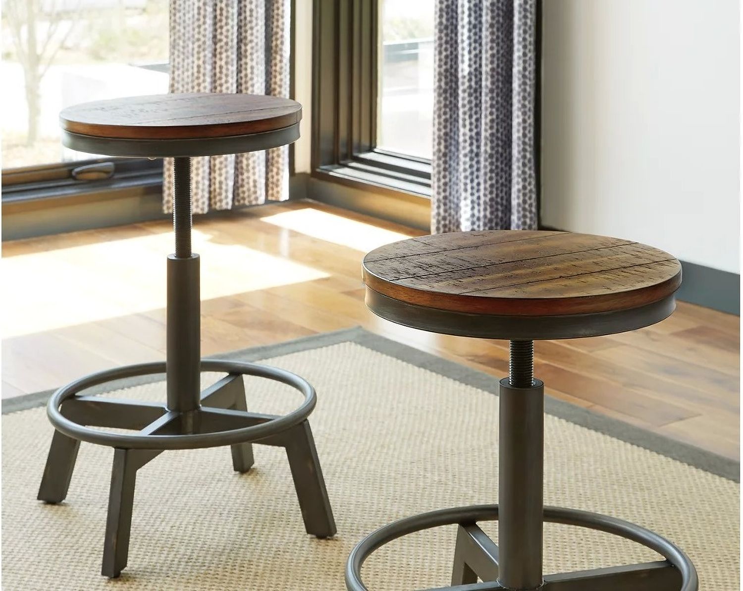 Torjin Brown and Gray Stool Set of 2 D440024
