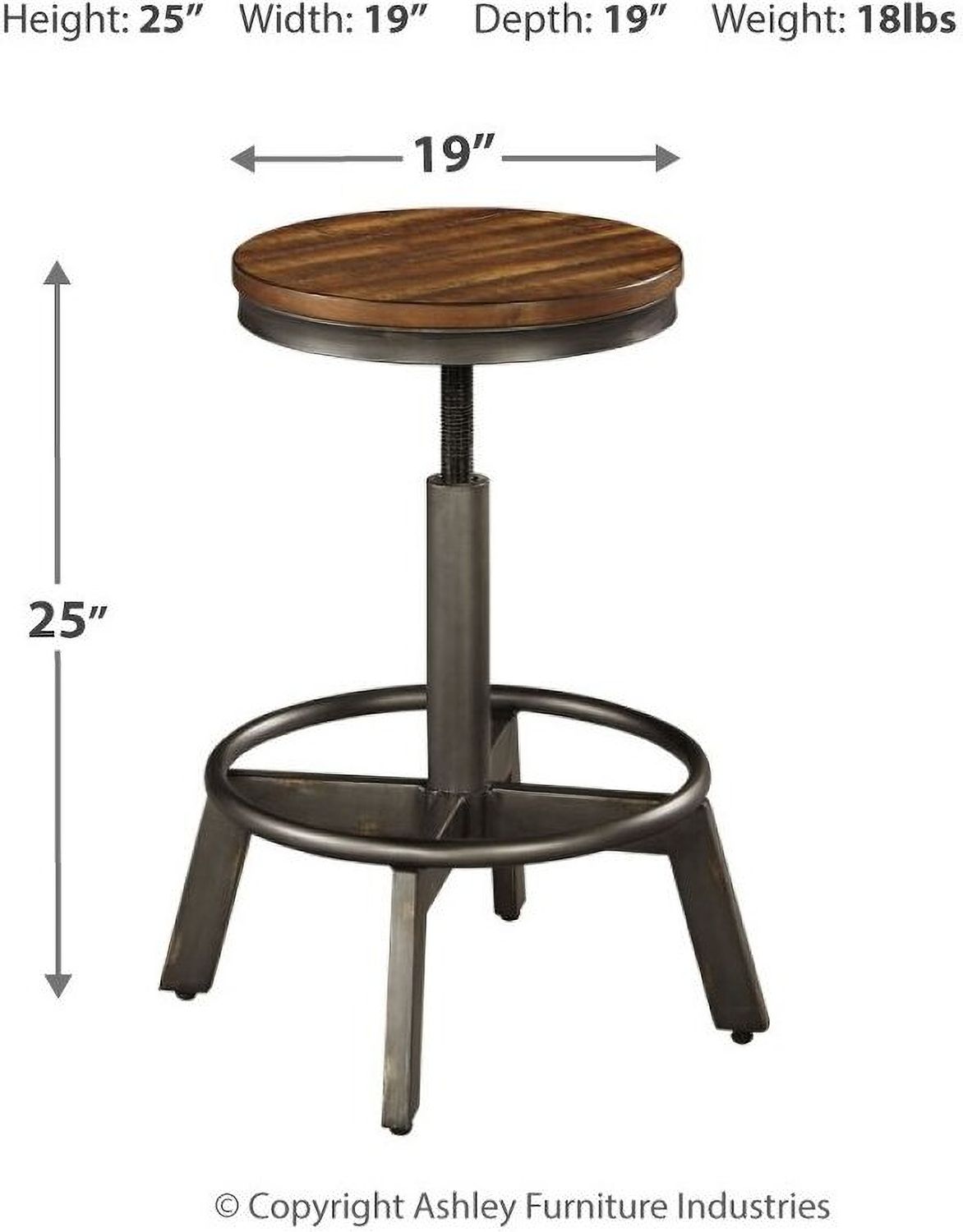 Torjin Brown and Gray Stool Set of 2 D440024