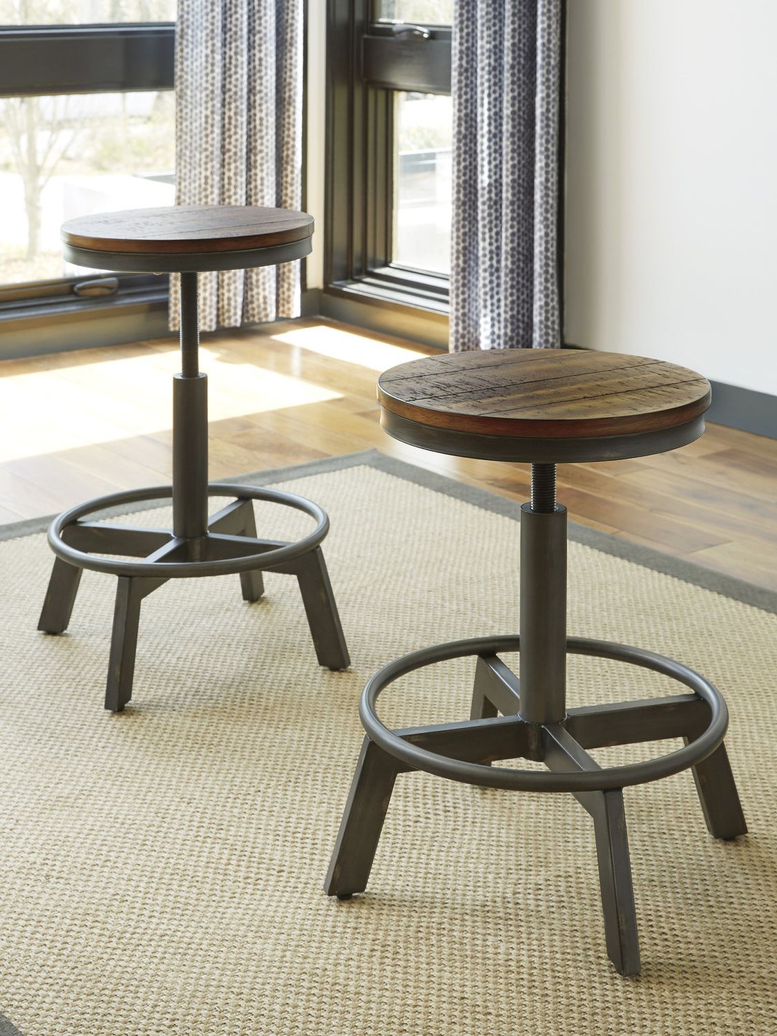 Torjin Brown and Gray Stool Set of 2 D440024