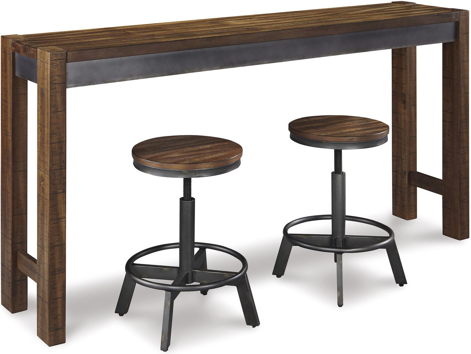 Torjin Brown and Gray Stool Set of 2 D440024