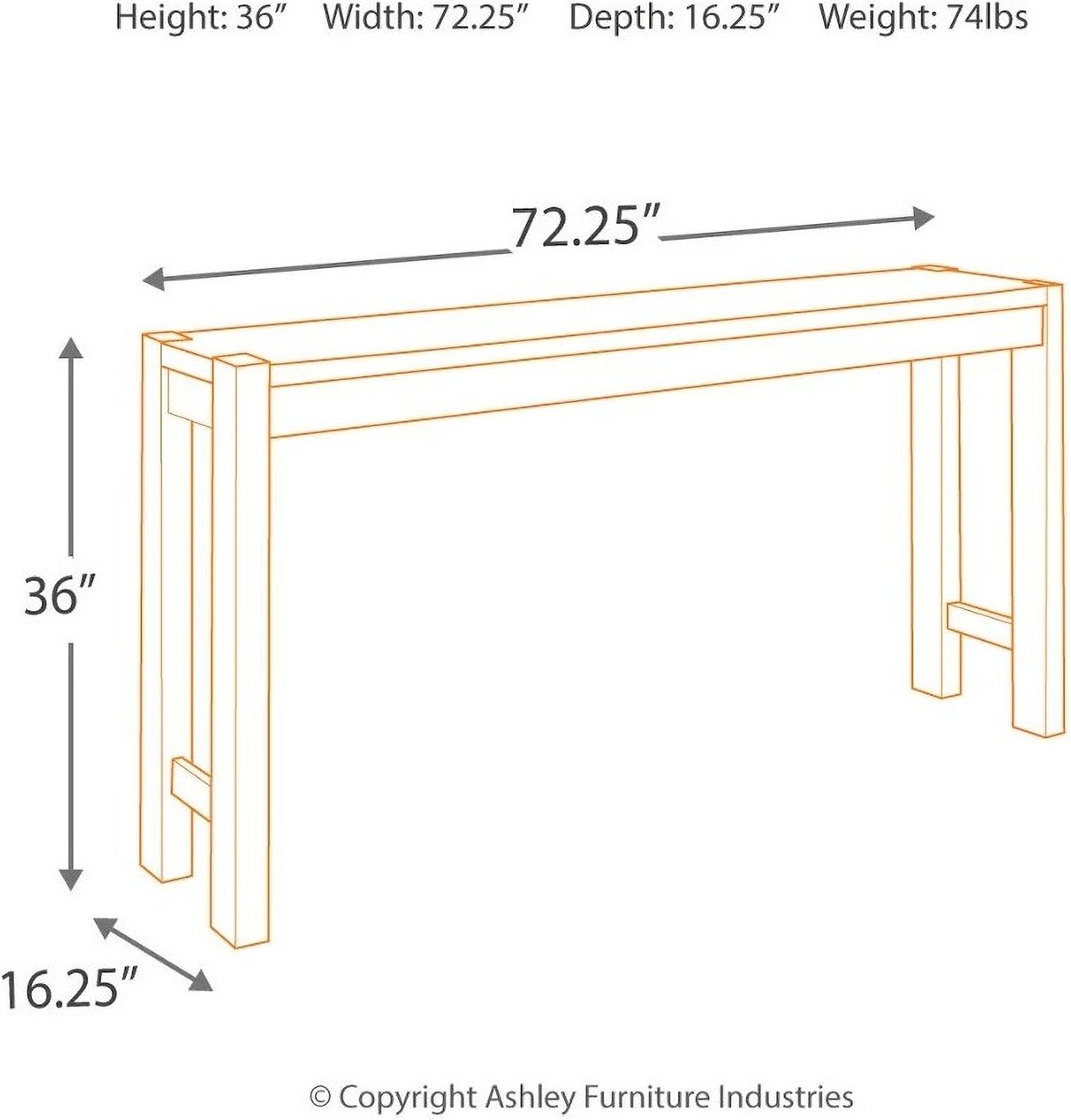Torjin Brown and Gray Long Counter Height Dining Table D44052