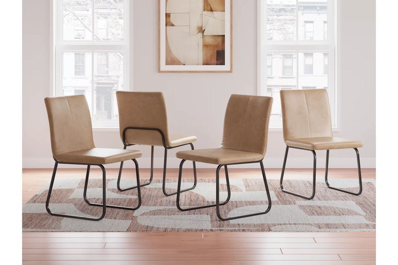 Pharwynn Dining Room Set In Toast and Black D446D2
