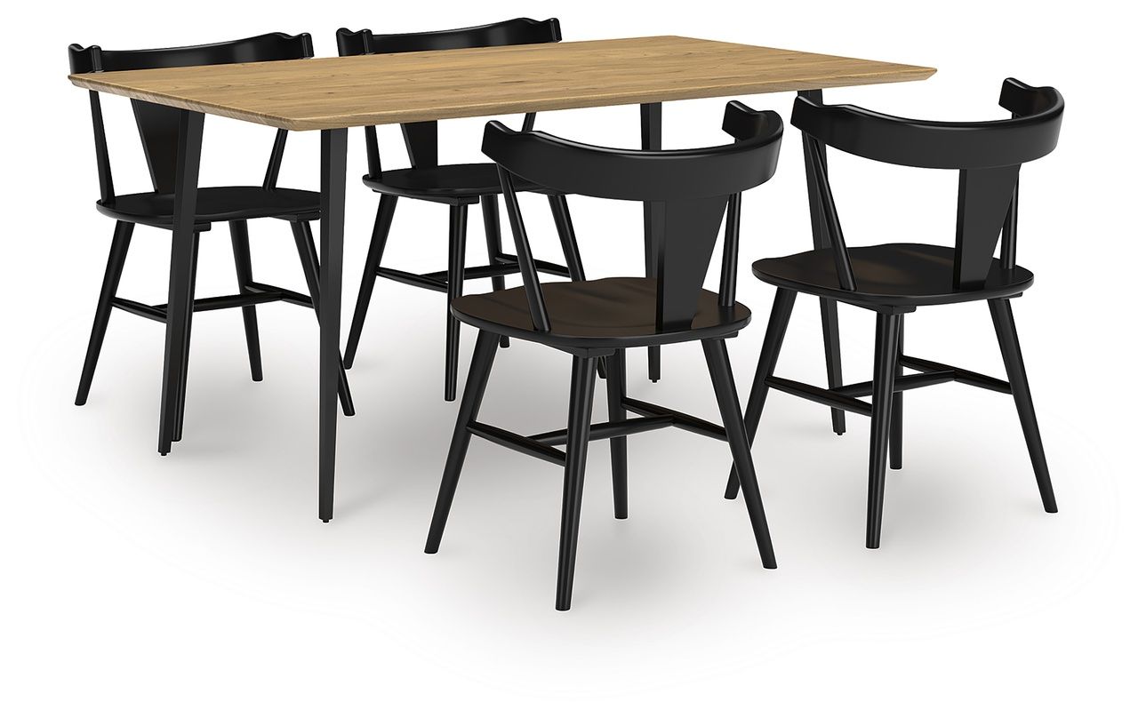 Gretlynn Dining Chair Set of 2 In Black and Natural D50102X2