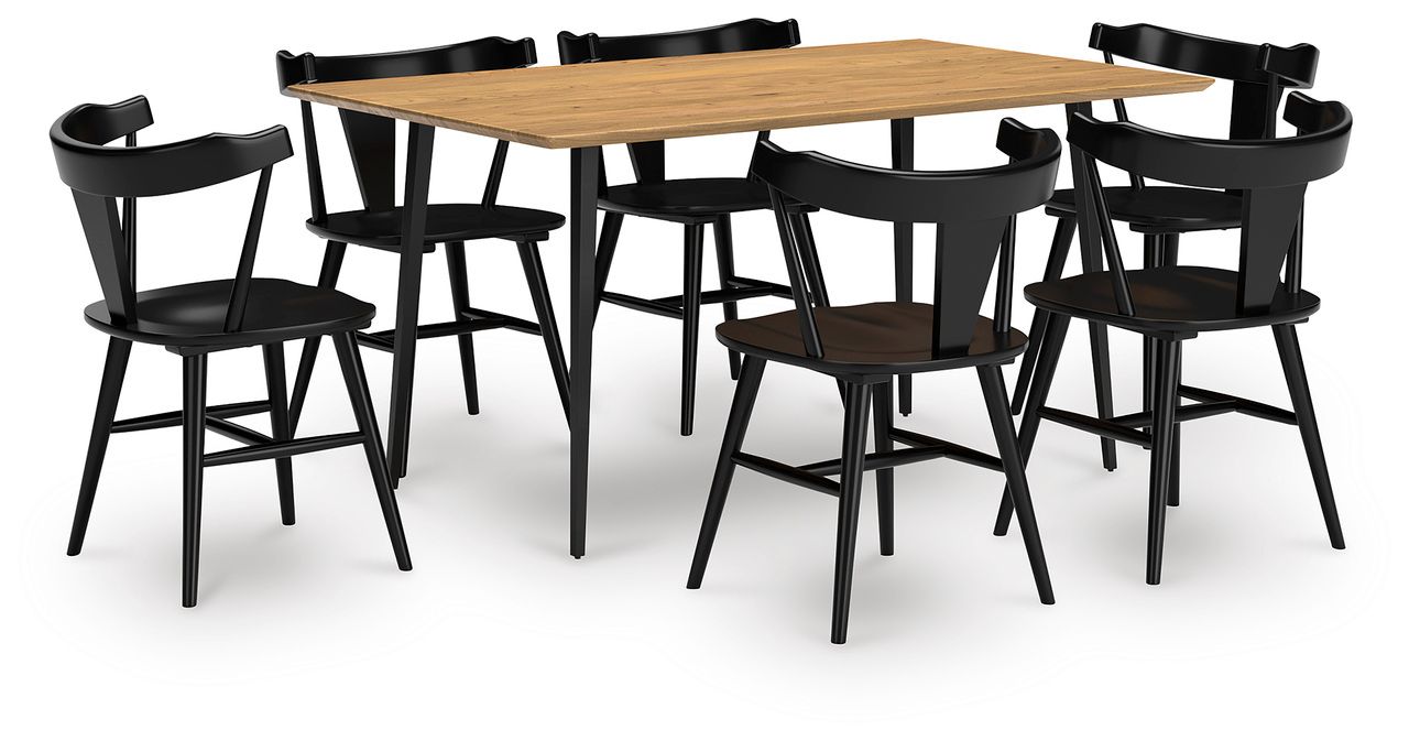 Gretlynn Dining Table In Black and Natural D50125