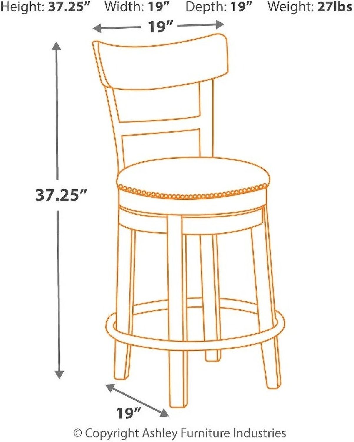 Pinnadel Upholstered Swivel Counter Stool D542124