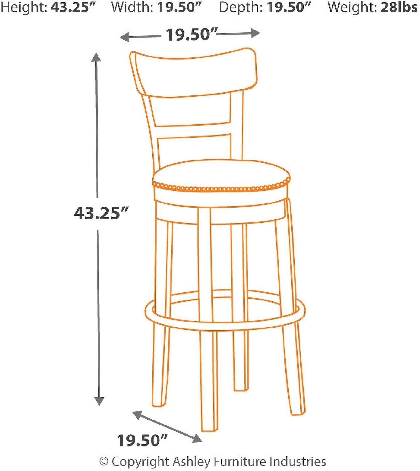 Pinnadel Tall Upholstered Swivel Barstool D542130