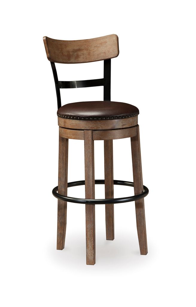 Pinnadel Tall Upholstered Swivel Barstool D542130