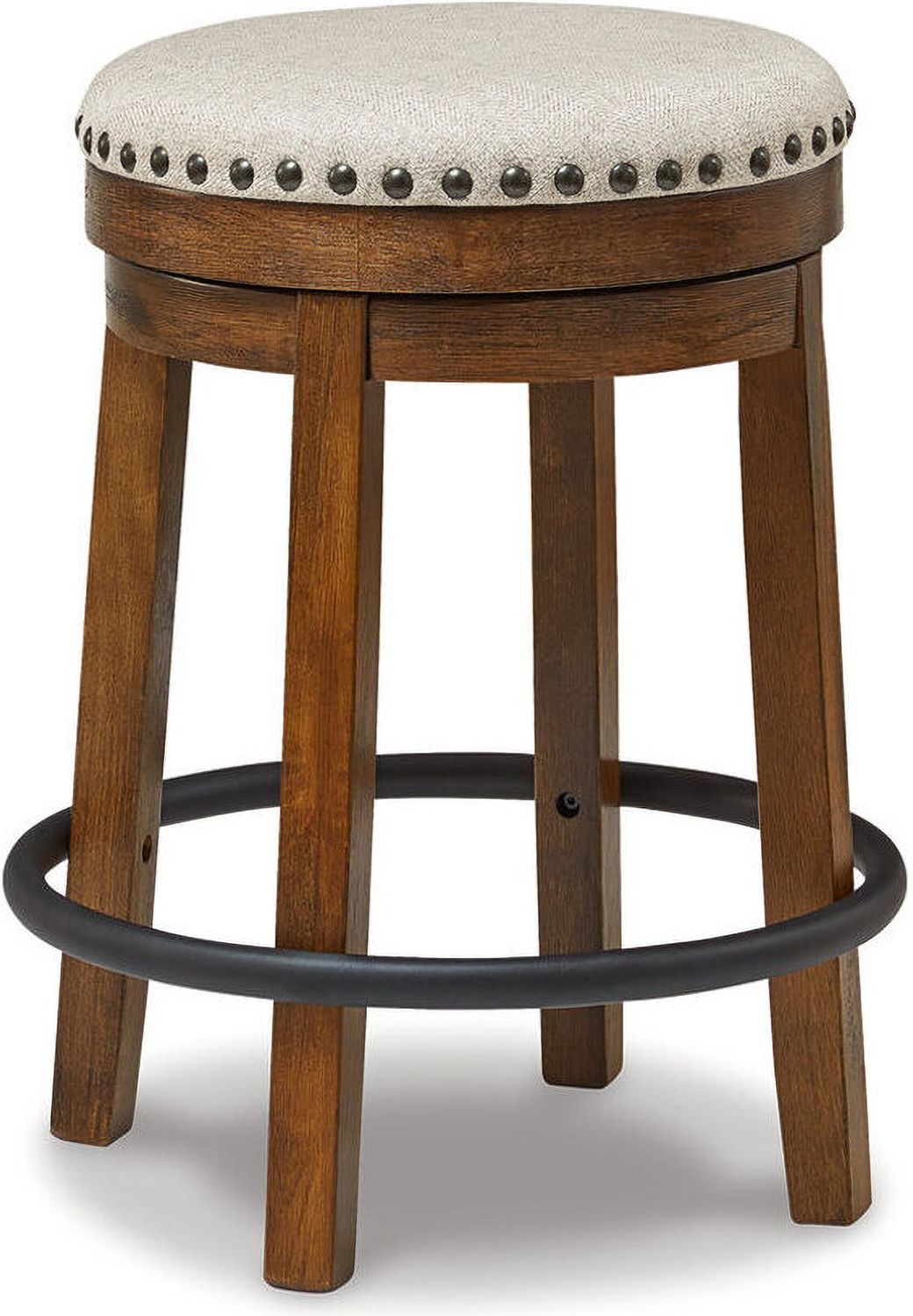 Valebeck Beige And Brown Swivel Counter Height Stool D546124