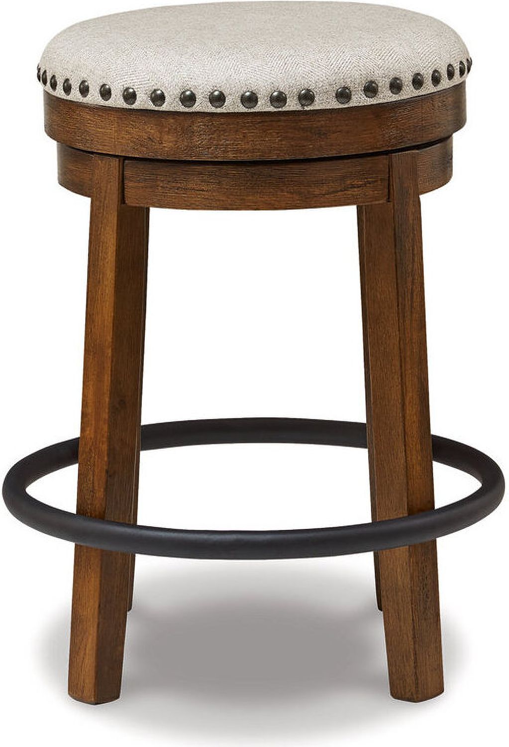 Valebeck Beige And Brown Swivel Counter Height Stool D546124