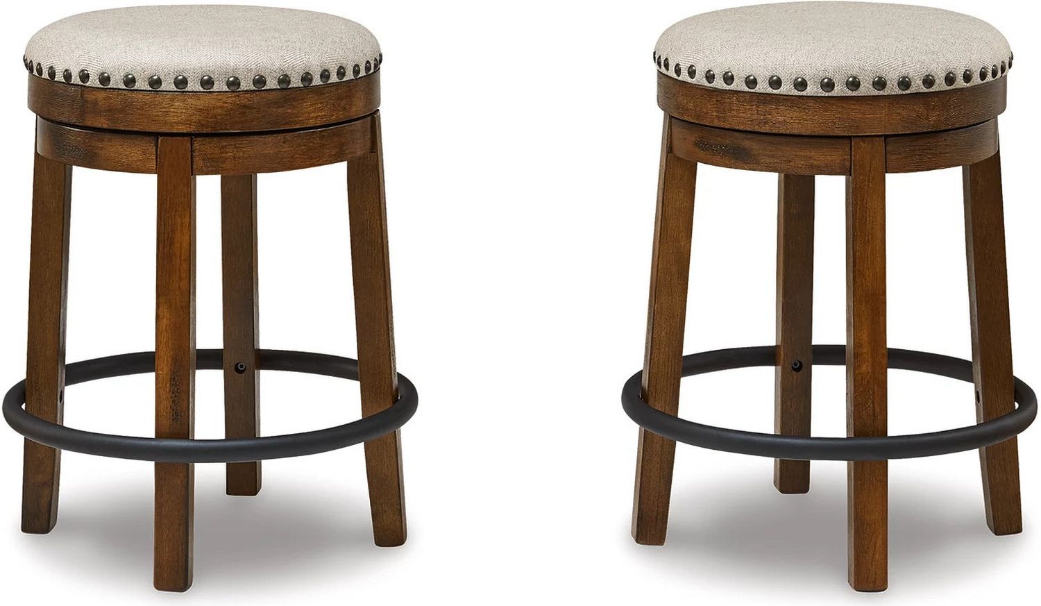 Valebeck Beige And Brown Swivel Counter Height Stool D546124